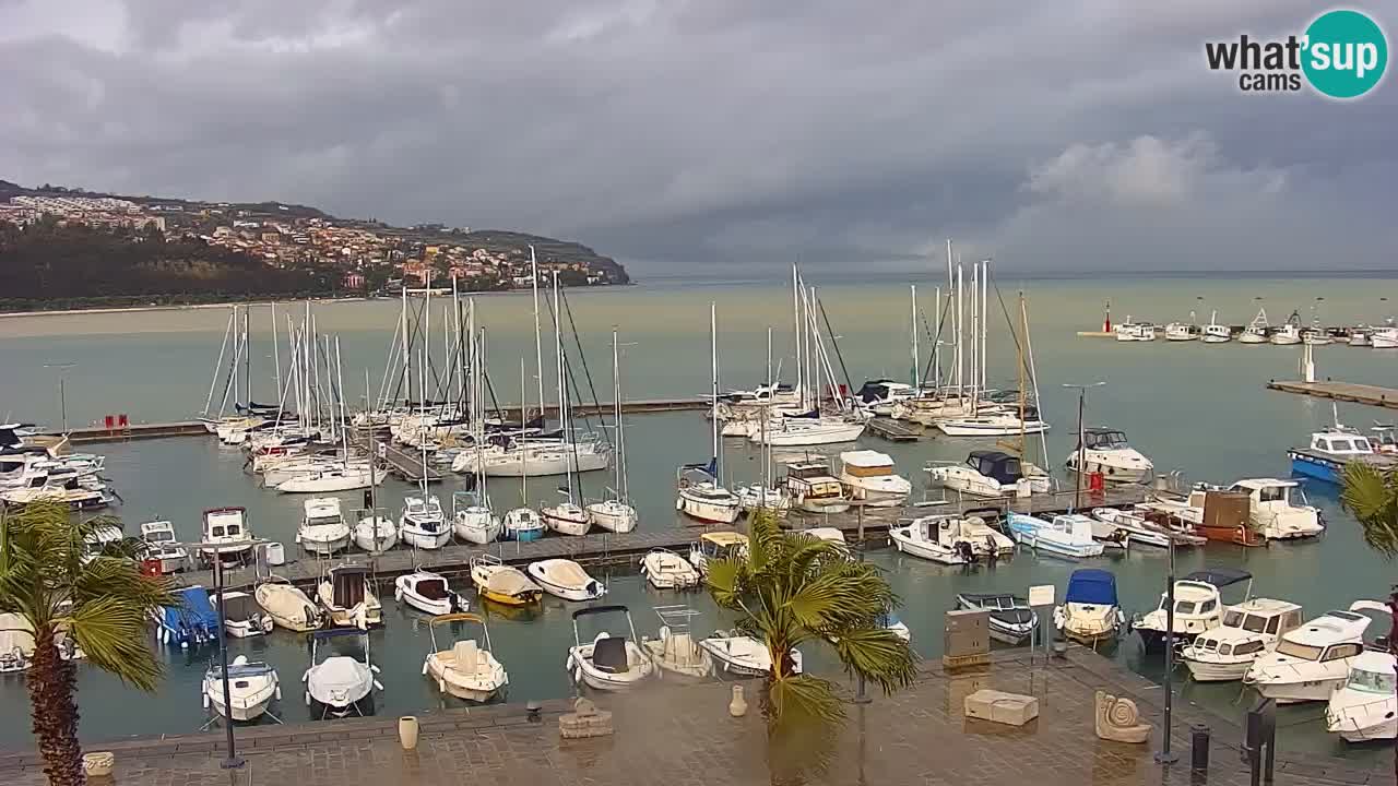 Webcam Koper – Panorama of the marina and promenade from the Grand Hotel Koper