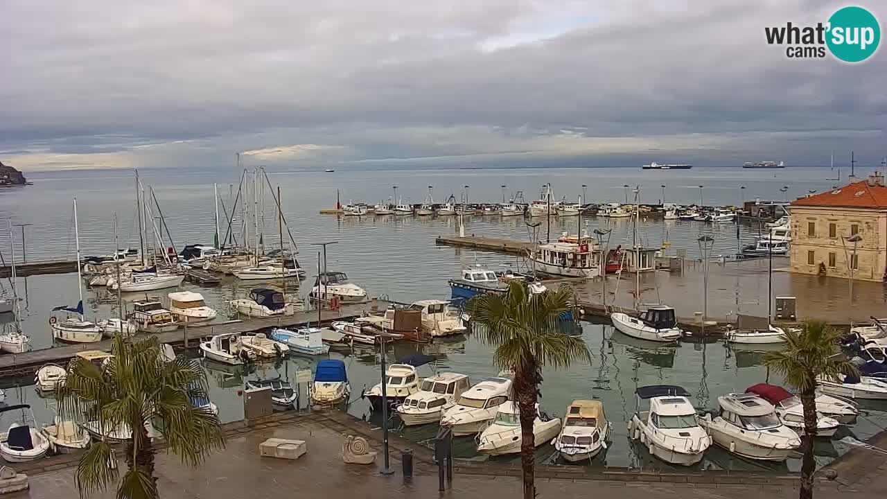 Webcam Koper – Panorama of the marina and promenade from the Grand Hotel Koper