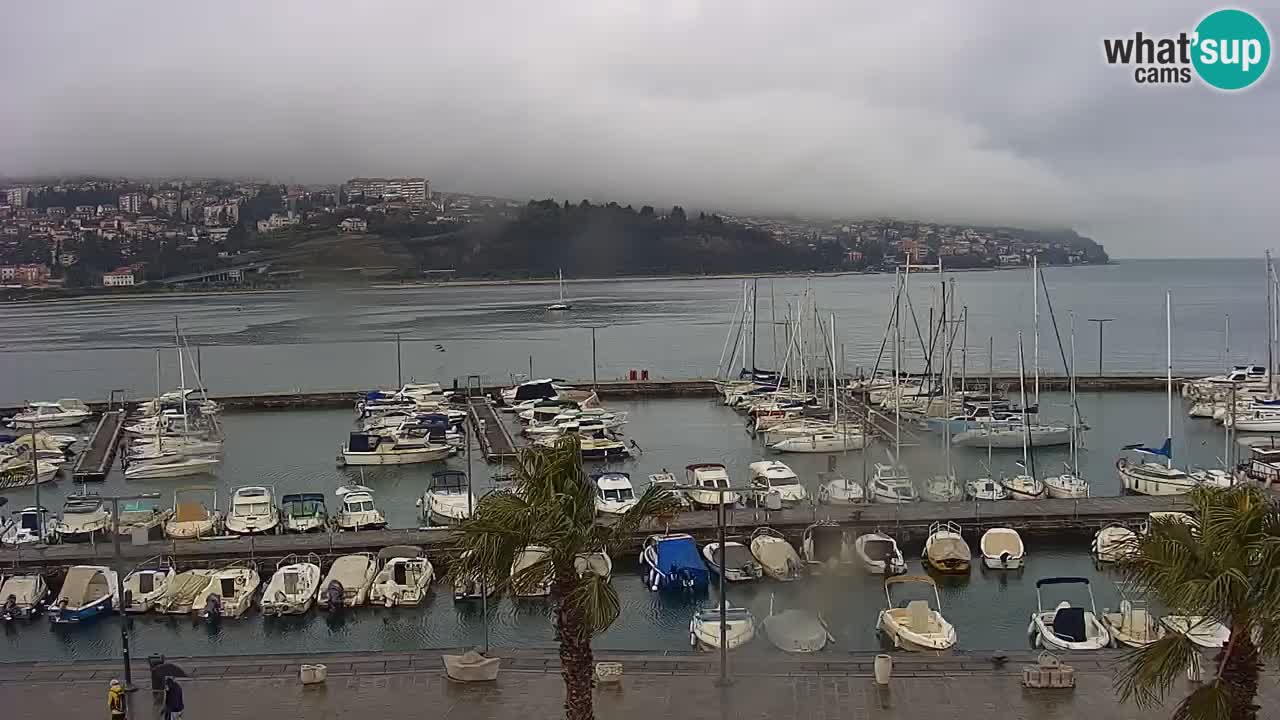 Webcam Koper – Panorama de la marina et de la promenade depuis le Grand Hotel Koper