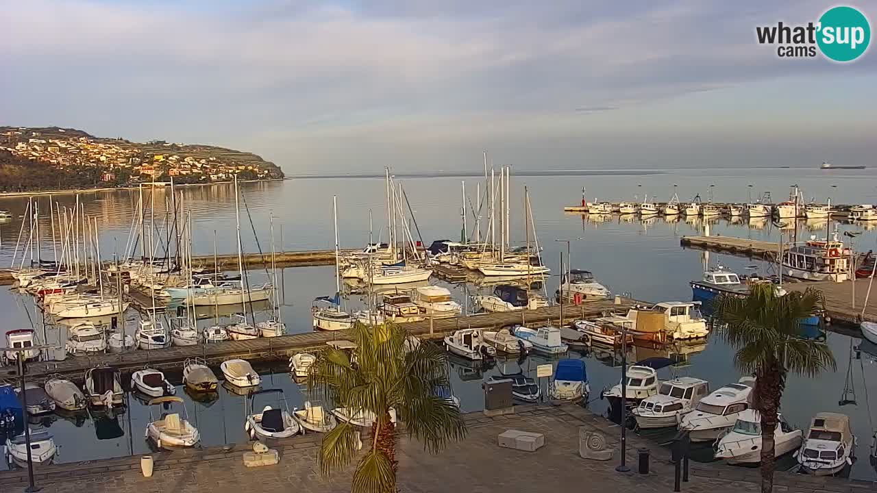 Webcam Koper – Panorama de la marina et de la promenade depuis le Grand Hotel Koper