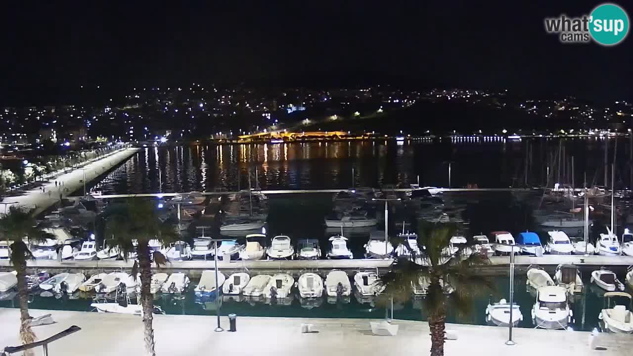 Webcam Koper – Panorama of the marina and promenade from the Grand Hotel Koper