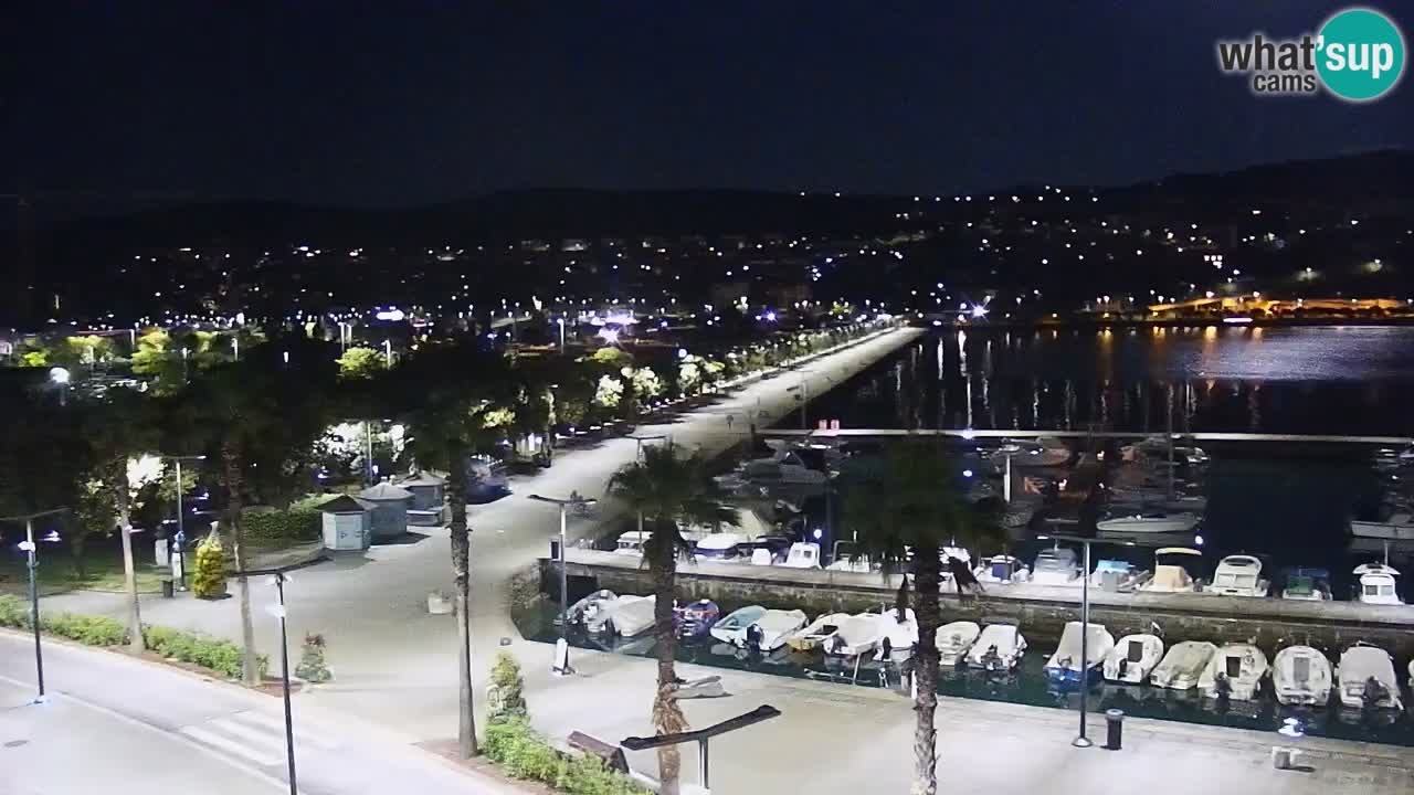 Webcam Koper – Panorama des Jachthafens und der Promenade vom Hotel Grand Koper