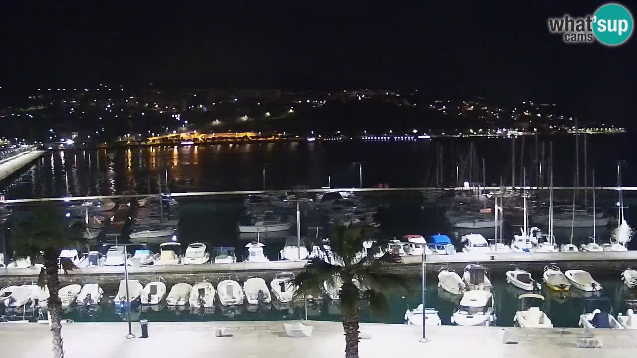 Webcam Koper – Panorama des Jachthafens und der Promenade vom Hotel Grand Koper