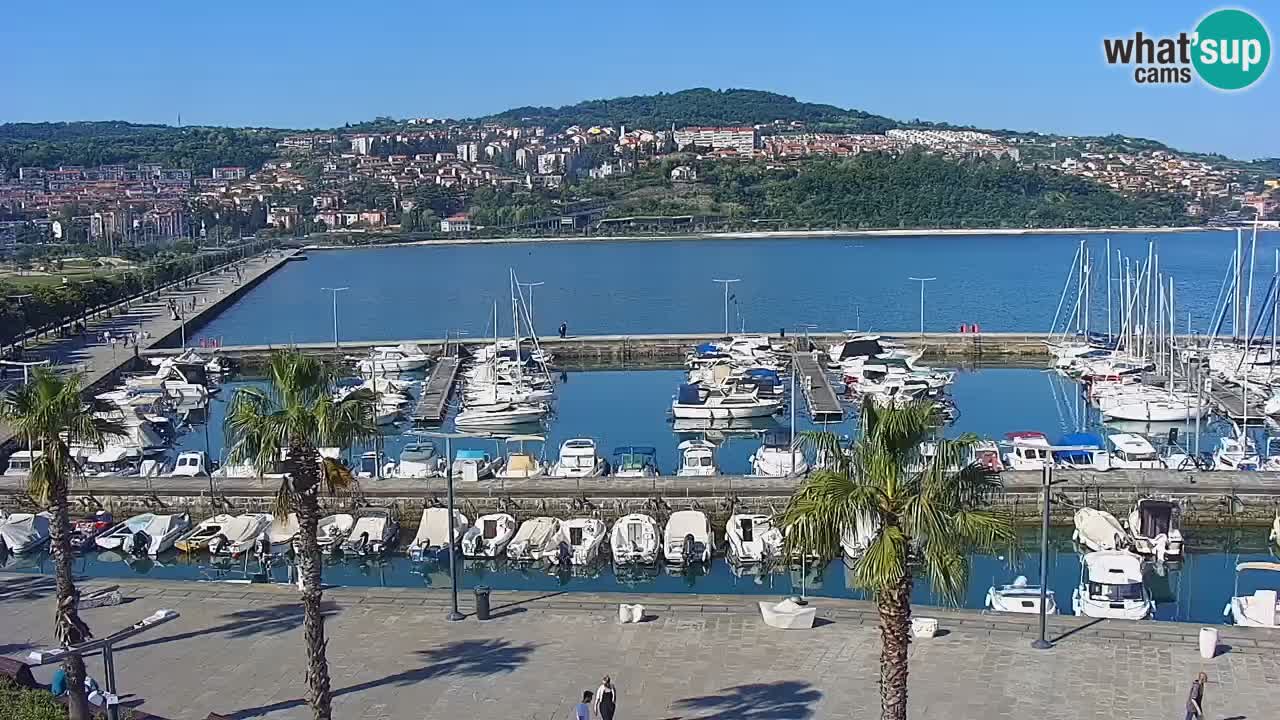 Spletna kamera Koper – Panorama na marino in promenado s Hotela Grand Koper