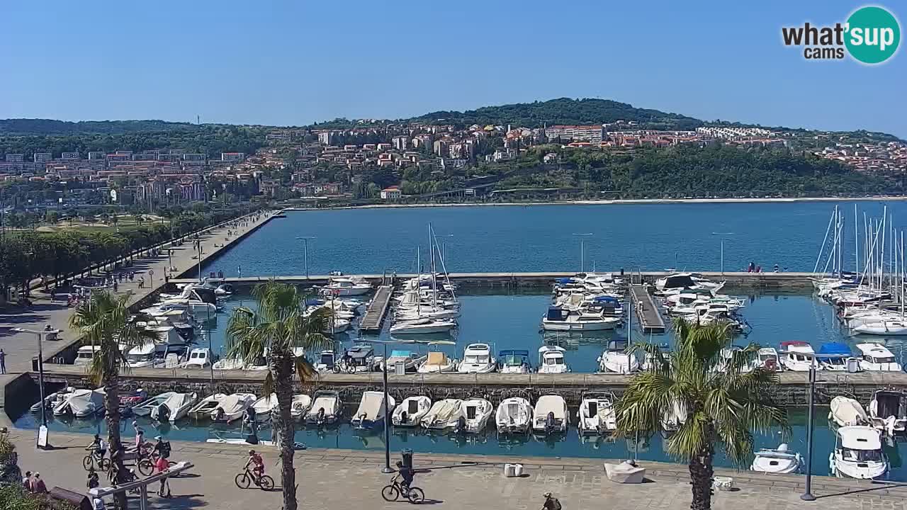 Webcam Koper – Panorama de la marina et de la promenade depuis le Grand Hotel Koper