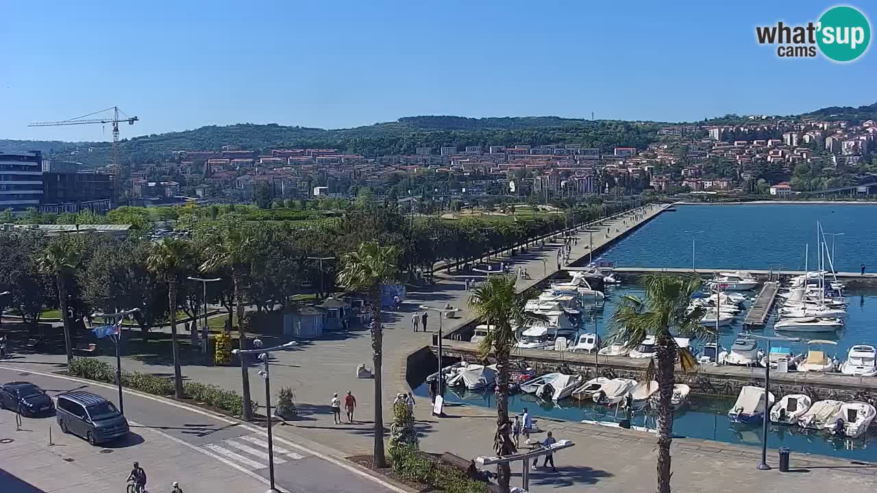 Webcam Koper – Panorama of the marina and promenade from the Grand Hotel Koper