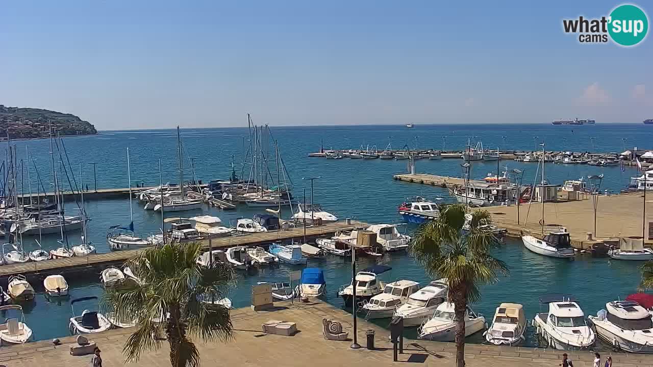 Webcam Koper – Panorama de la marina et de la promenade depuis le Grand Hotel Koper