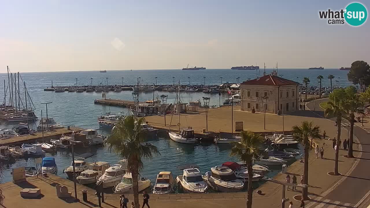 Webcam Koper – Panorama of the marina and promenade from the Grand Hotel Koper