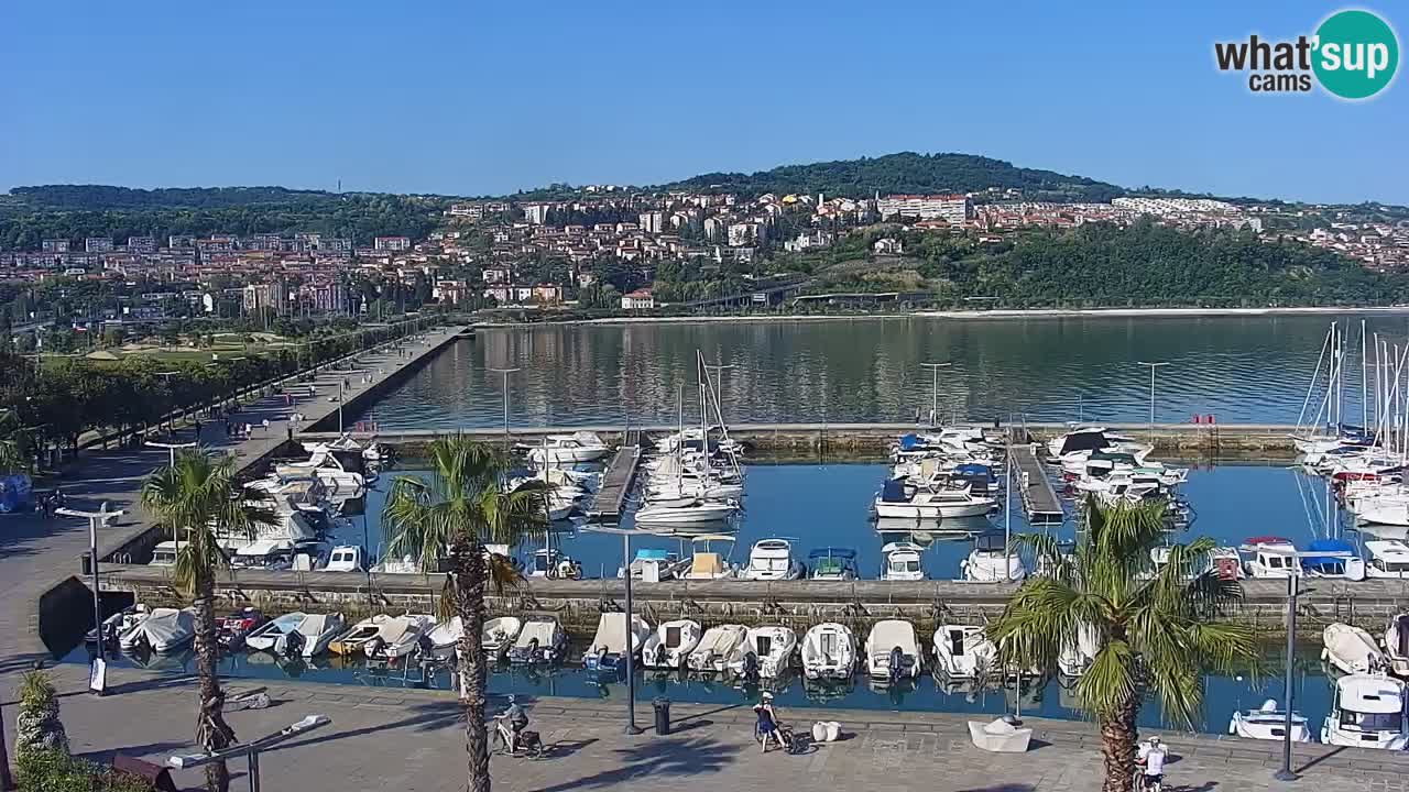 Webcam Koper – Panorama de la marina et de la promenade depuis le Grand Hotel Koper