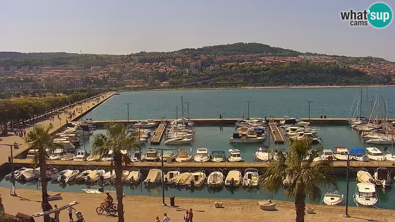 Webcam Koper – Panorama of the marina and promenade from the Grand Hotel Koper