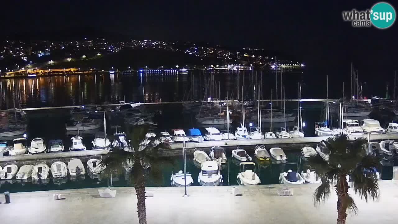 Webcam Koper – Panorama des Jachthafens und der Promenade vom Hotel Grand Koper