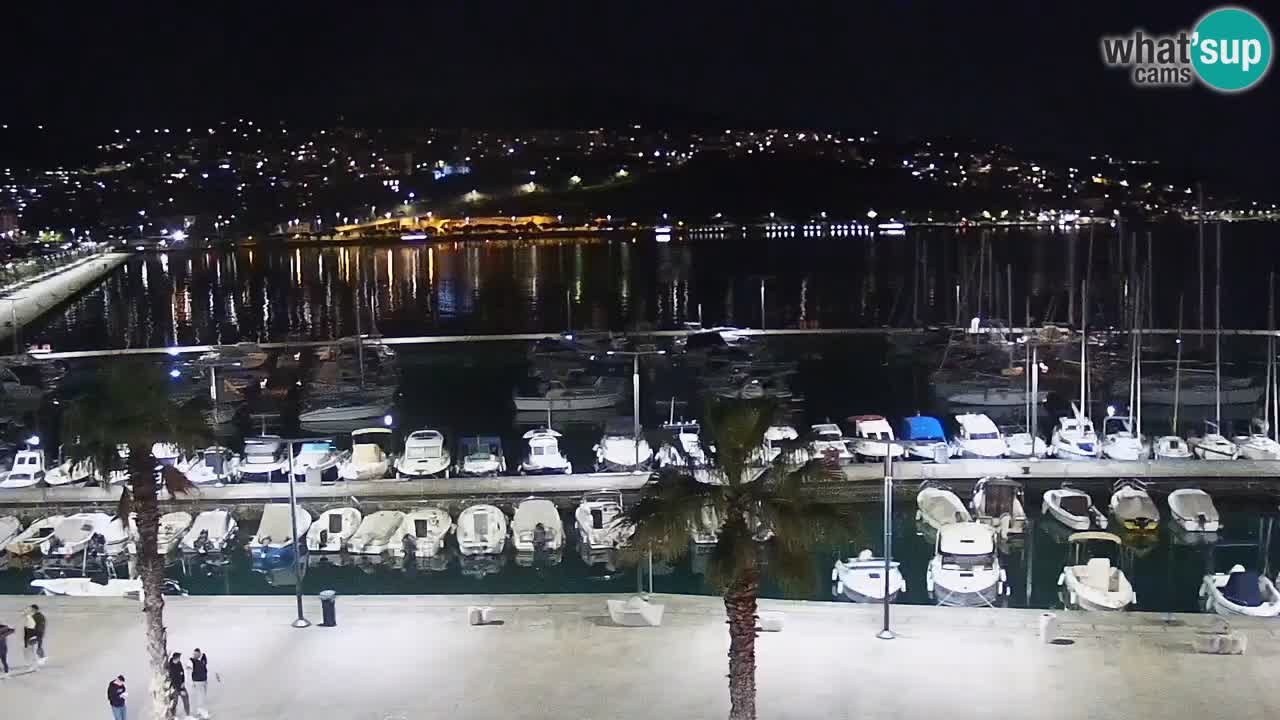 Webcam Koper – Panorama of the marina and promenade from the Grand Hotel Koper