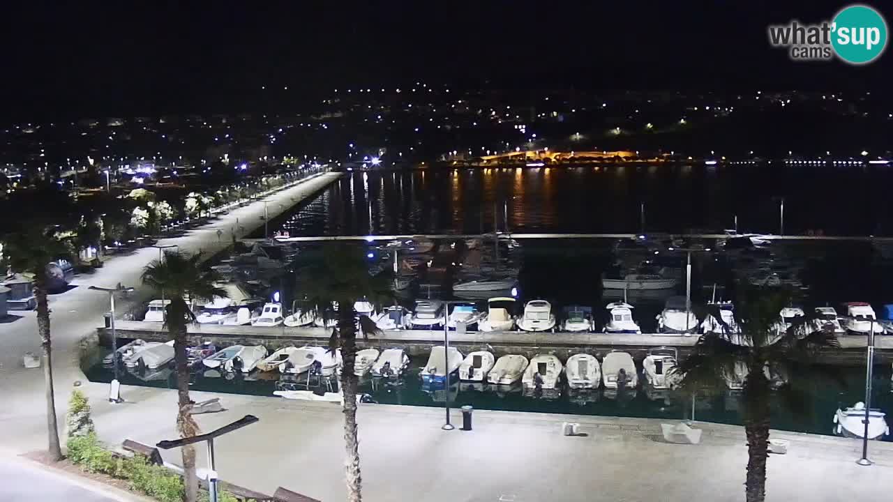 Webcam Koper – Panorama des Jachthafens und der Promenade vom Hotel Grand Koper