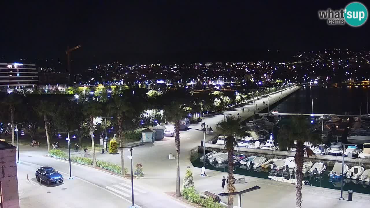 Webcam Koper – Panorama des Jachthafens und der Promenade vom Hotel Grand Koper