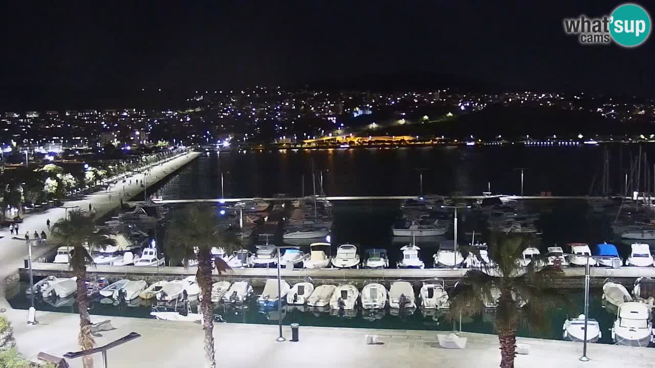 Webcam Koper – Panorama of the marina and promenade from the Grand Hotel Koper