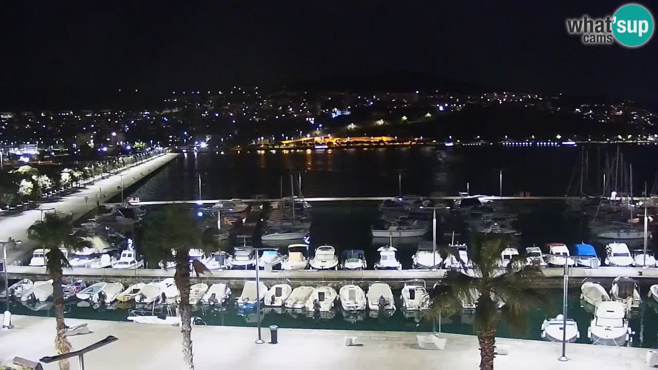 Webcam Koper – Panorama de la marina et de la promenade depuis le Grand Hotel Koper