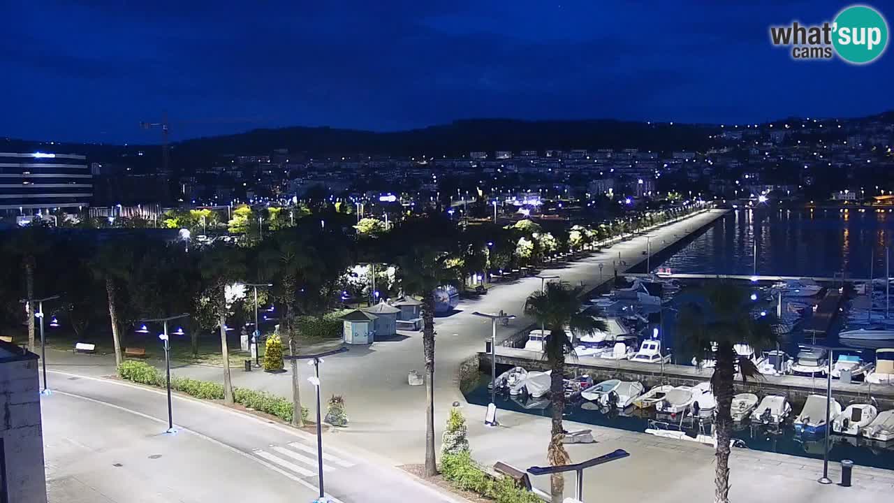 Webcam Koper – Panorama des Jachthafens und der Promenade vom Hotel Grand Koper