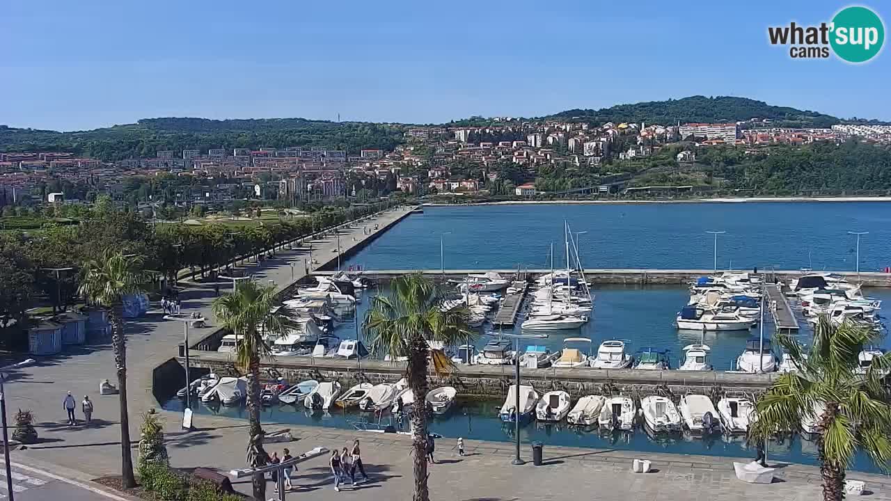Spletna kamera Koper – Panorama na marino in promenado s Hotela Grand Koper