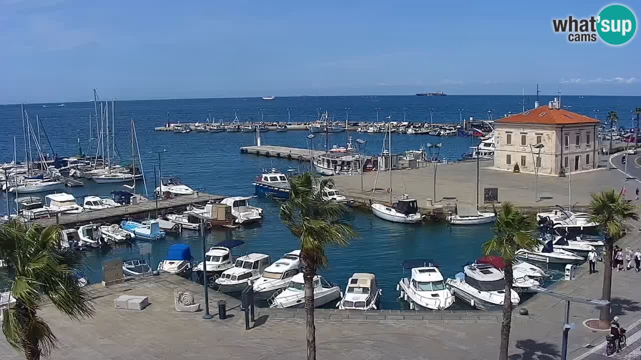 Webcam Koper – Panorama de la marina et de la promenade depuis le Grand Hotel Koper