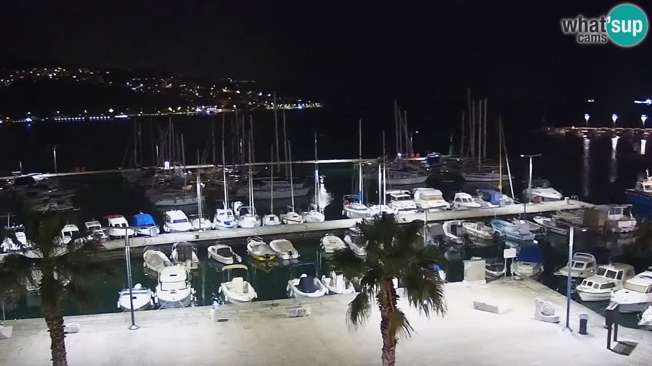 Webcam Koper – Panorama des Jachthafens und der Promenade vom Hotel Grand Koper