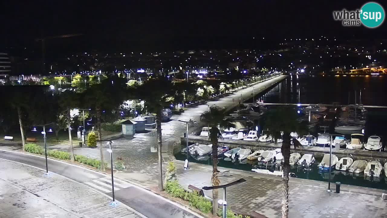 Webcam Koper – Panorama des Jachthafens und der Promenade vom Hotel Grand Koper