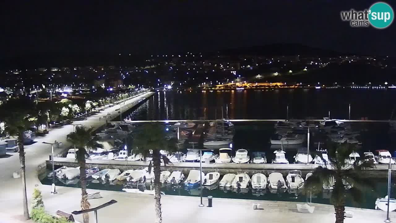 Webcam Koper – Panorama of the marina and promenade from the Grand Hotel Koper