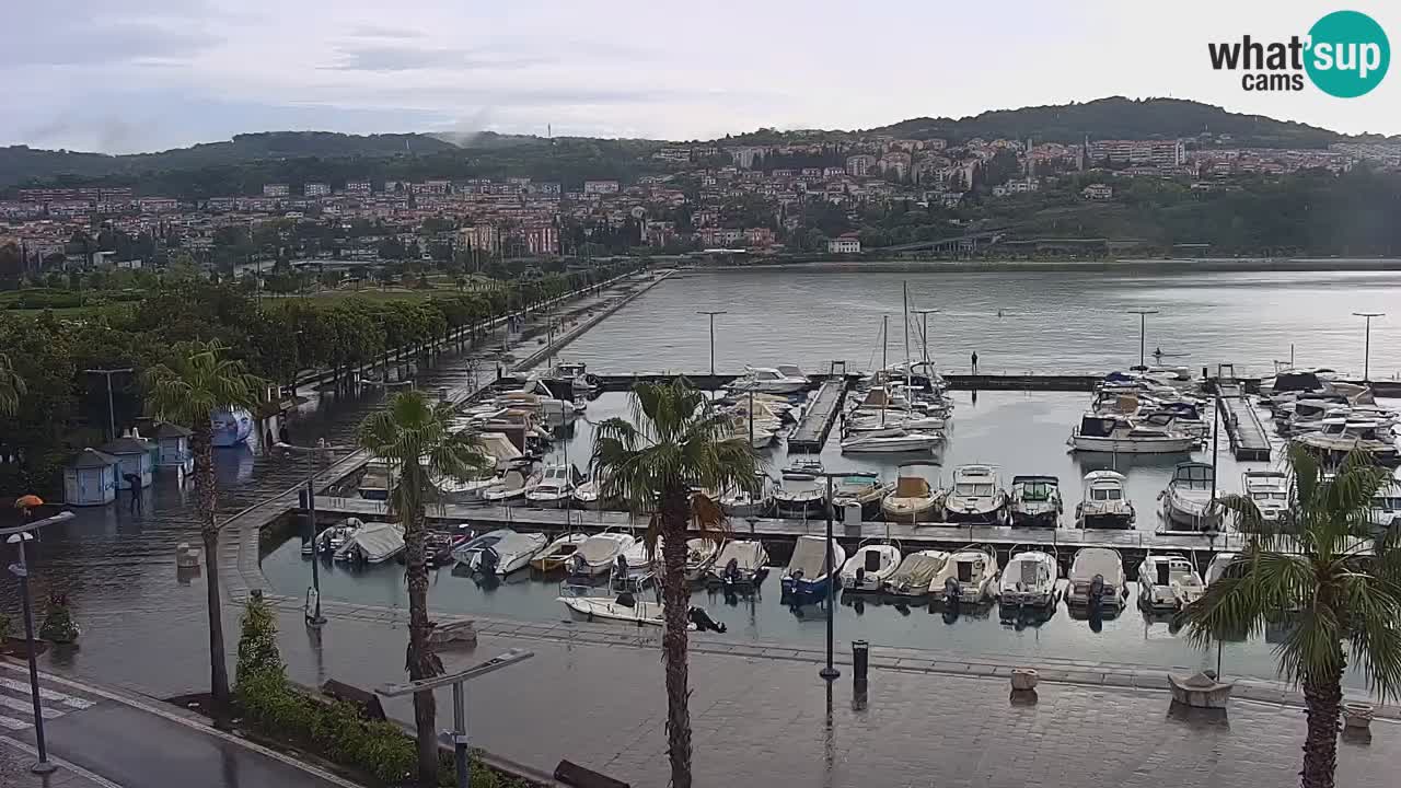 Webcam Koper – Panorama de la marina et de la promenade depuis le Grand Hotel Koper