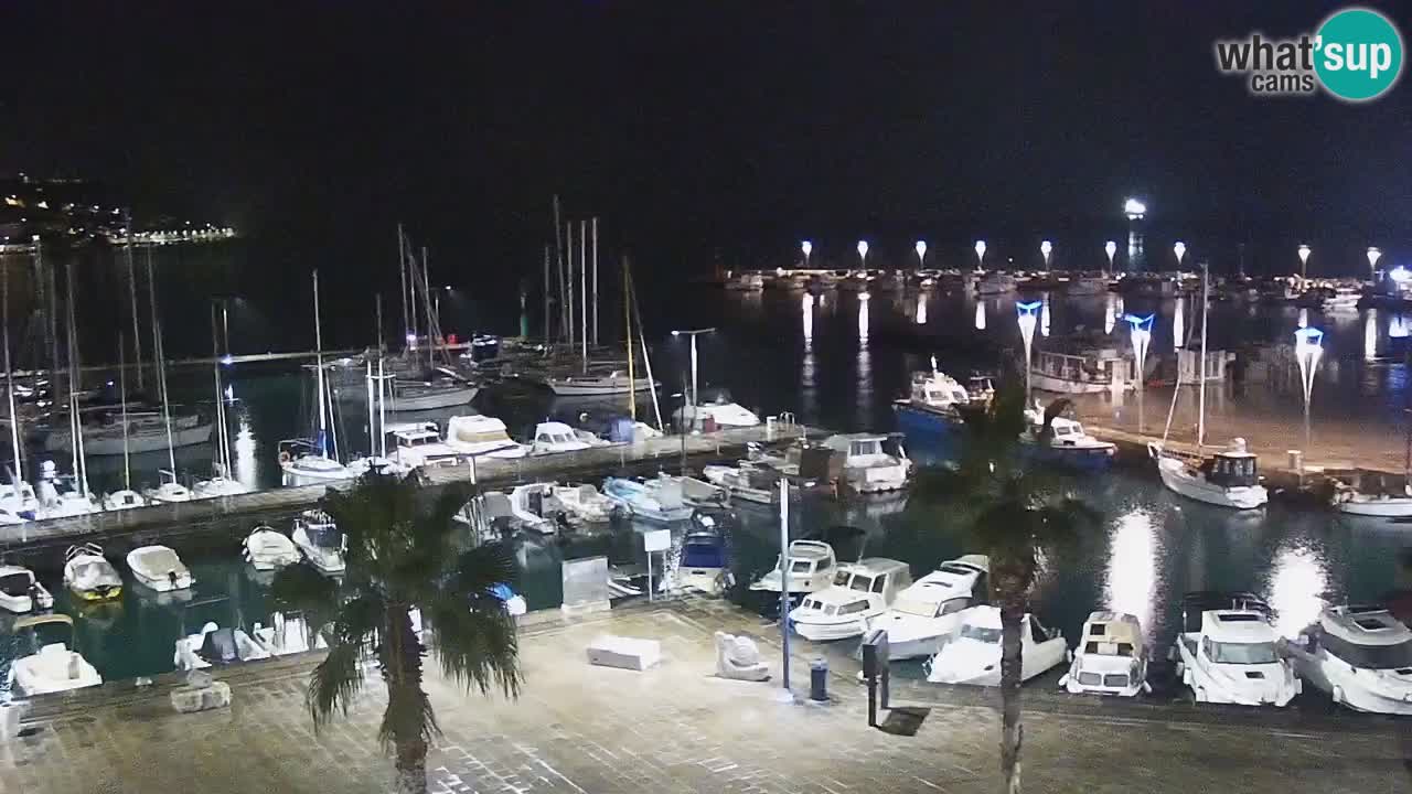 Webcam Koper – Panorama of the marina and promenade from the Grand Hotel Koper