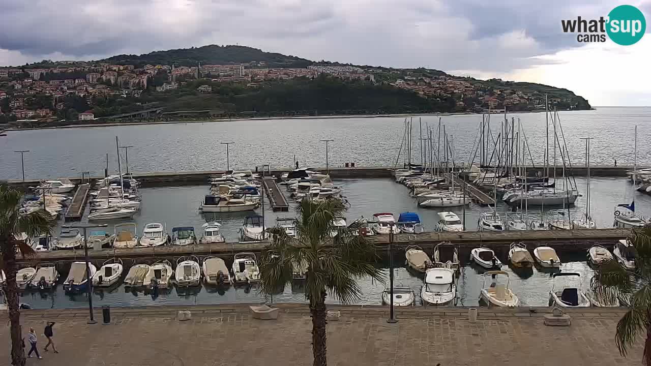 Webcam Koper – Panorama de la marina et de la promenade depuis le Grand Hotel Koper