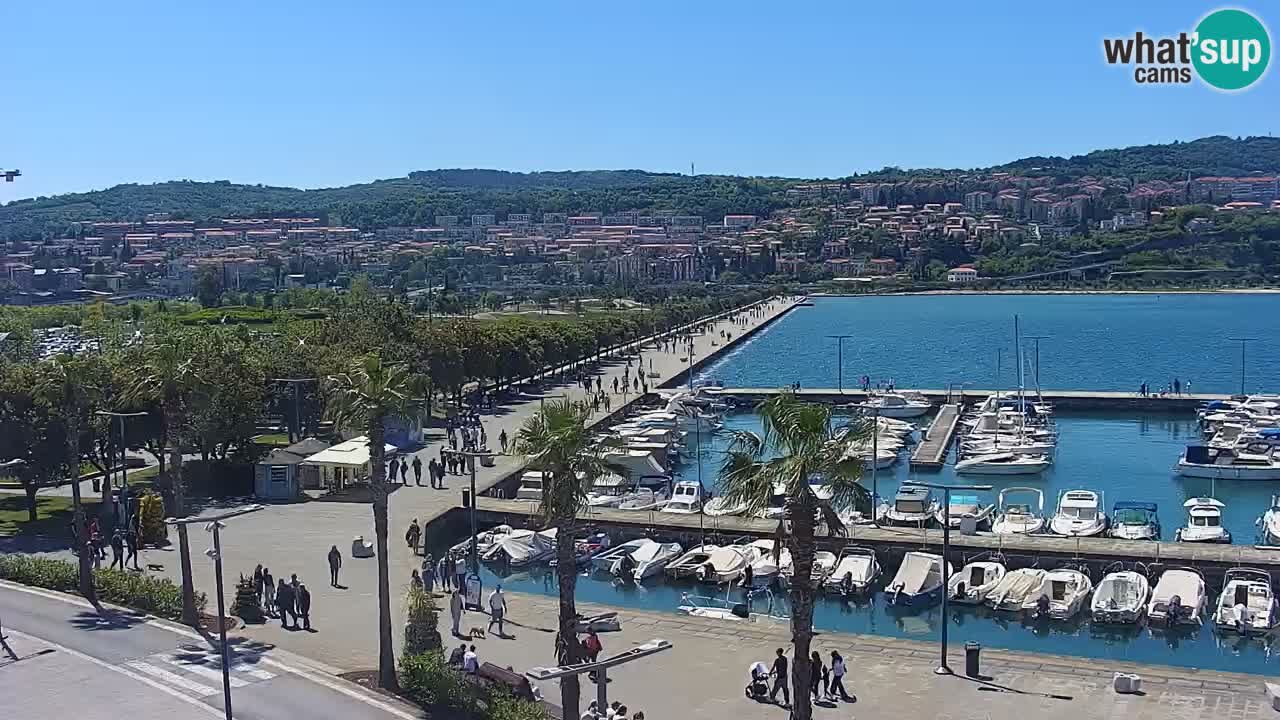 Spletna kamera Koper – Panorama na marino in promenado s Hotela Grand Koper