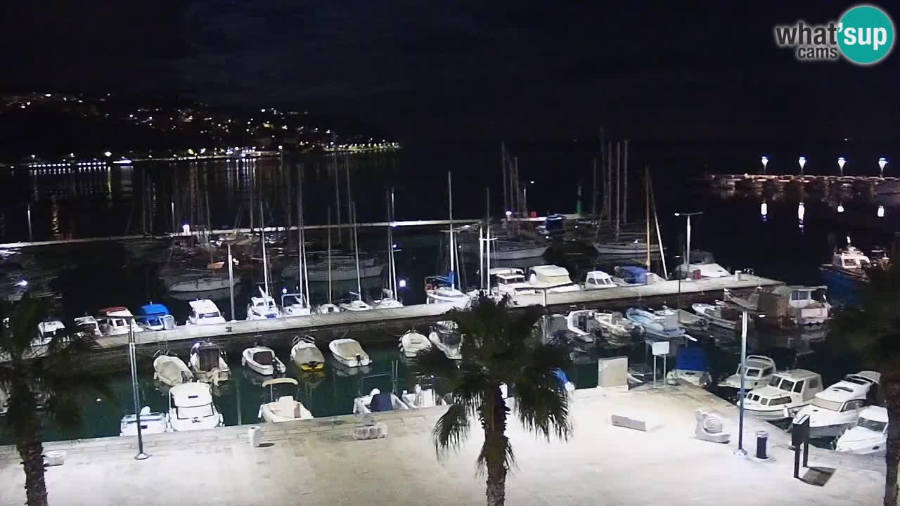 Webcam Koper – Panorama des Jachthafens und der Promenade vom Hotel Grand Koper