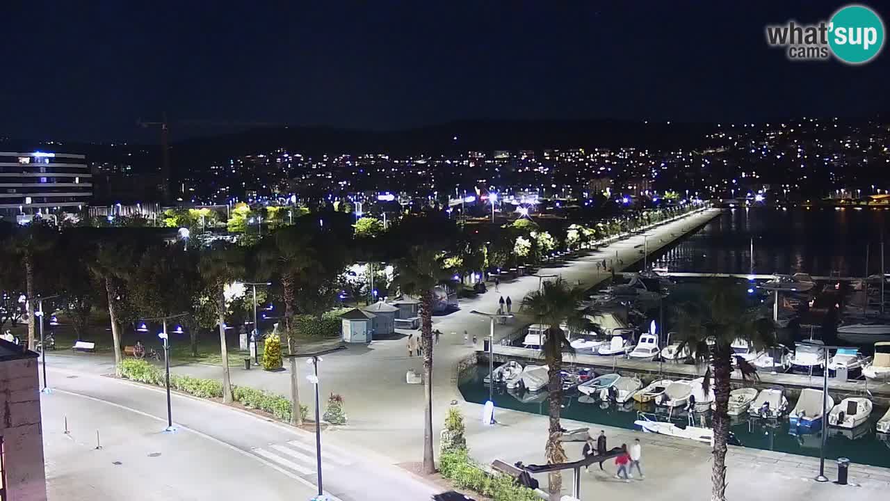 Webcam Koper – Panorama des Jachthafens und der Promenade vom Hotel Grand Koper