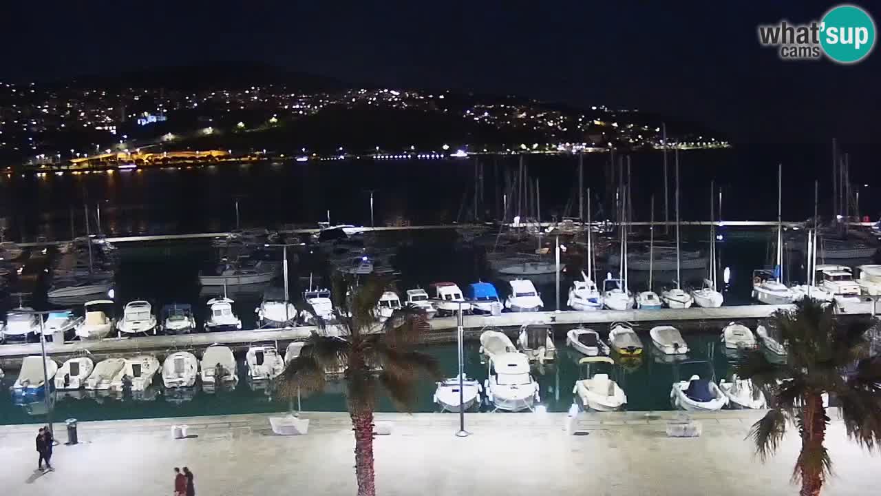 Webcam Koper – Panorama des Jachthafens und der Promenade vom Hotel Grand Koper