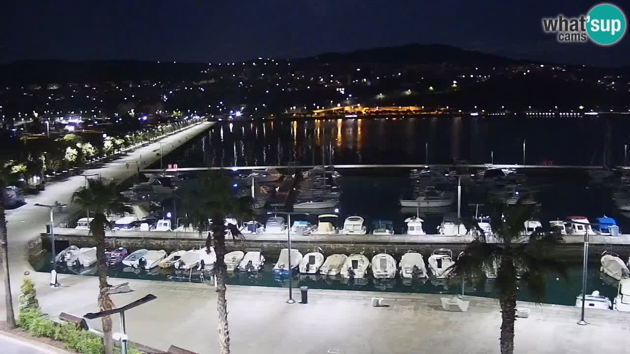 Webcam Koper – Panorama des Jachthafens und der Promenade vom Hotel Grand Koper