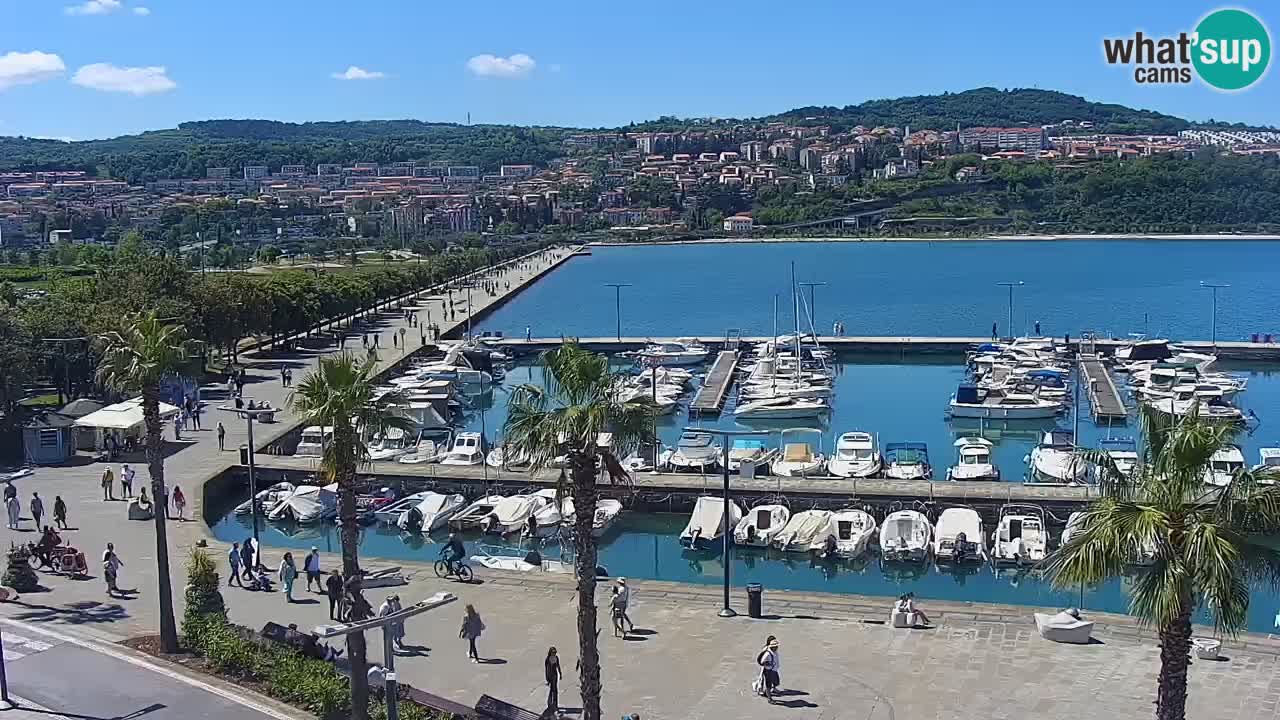 Spletna kamera Koper – Panorama na marino in promenado s Hotela Grand Koper