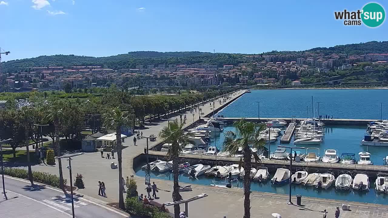 Webcam Koper – Panorama de la marina et de la promenade depuis le Grand Hotel Koper