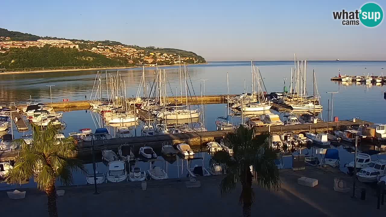 Webcam Koper – Panorama of the marina and promenade from the Grand Hotel Koper