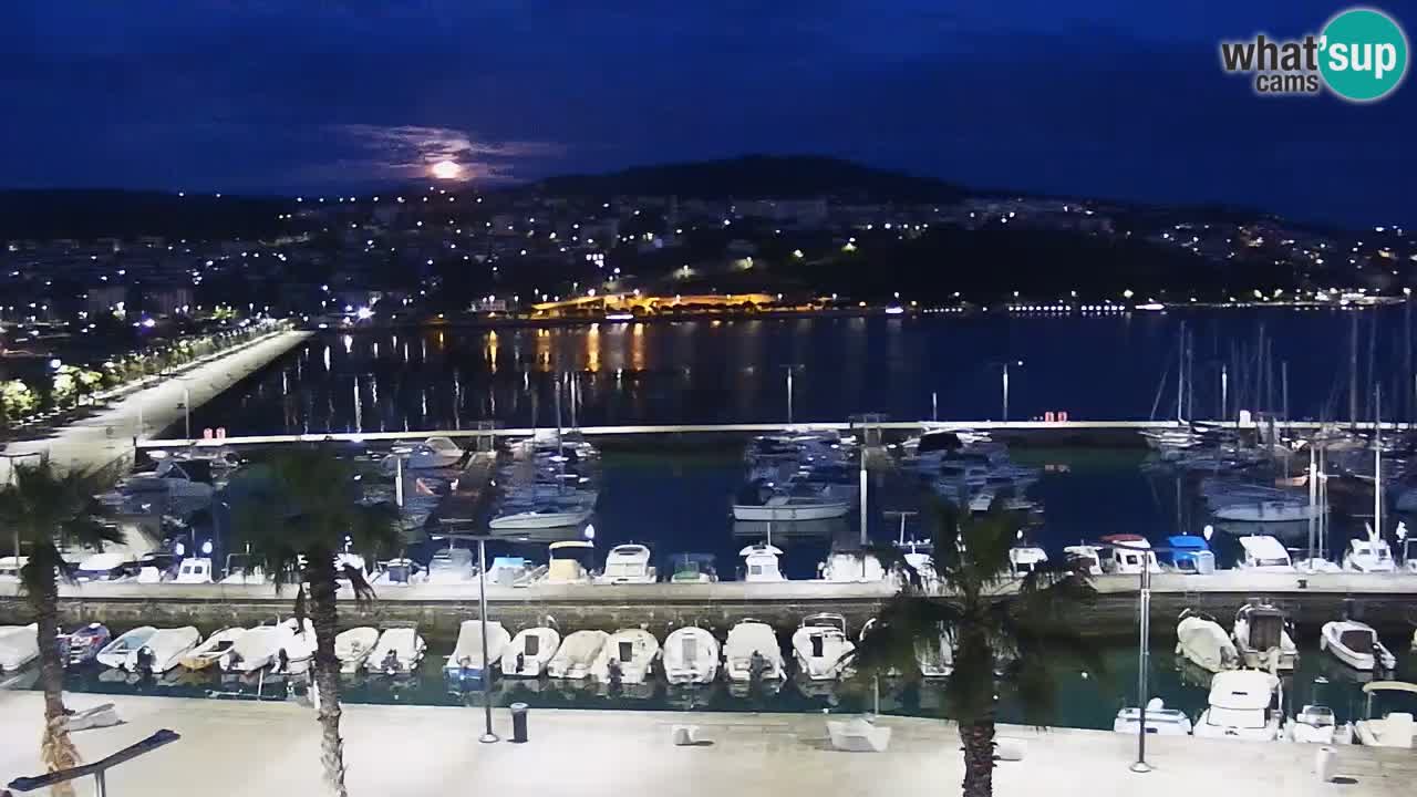 Webcam Koper – Panorama des Jachthafens und der Promenade vom Hotel Grand Koper