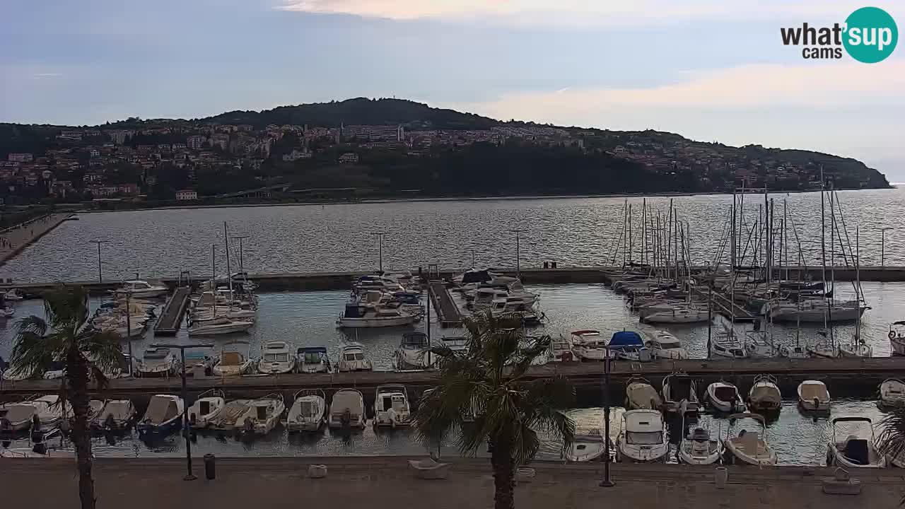 Webcam Koper – Panorama de la marina et de la promenade depuis le Grand Hotel Koper
