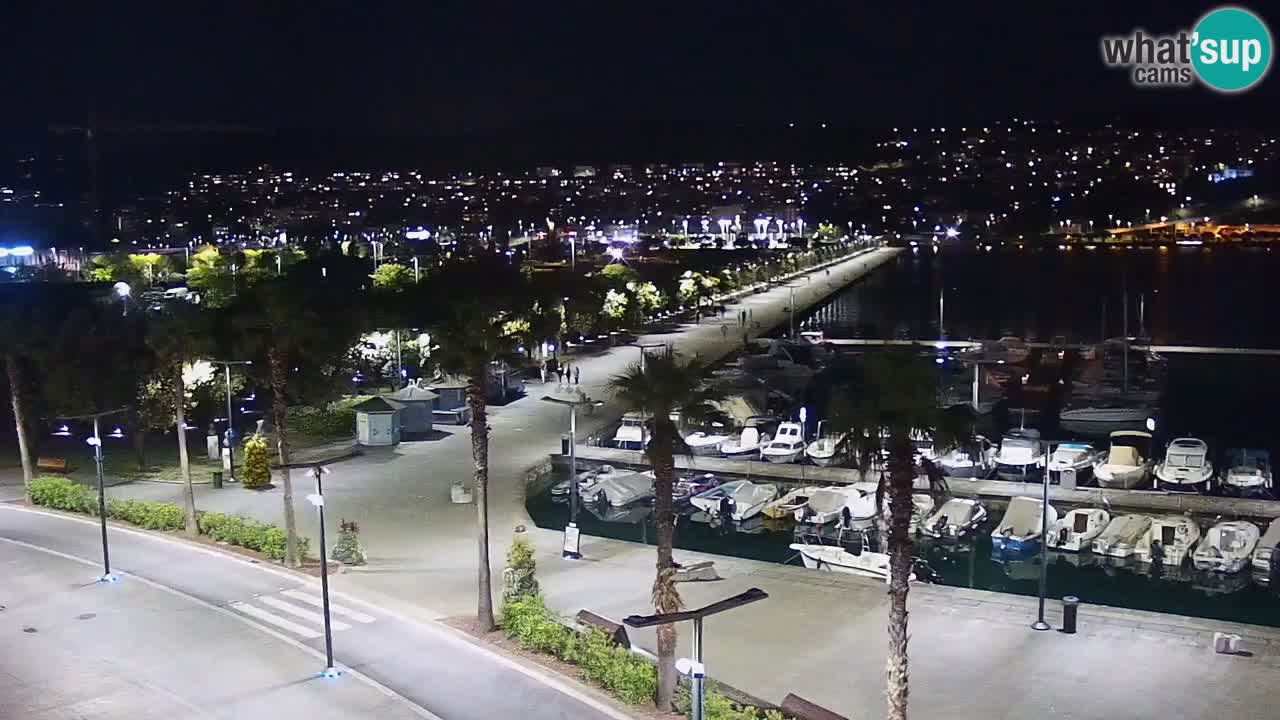 Webcam Koper – Panorama des Jachthafens und der Promenade vom Hotel Grand Koper