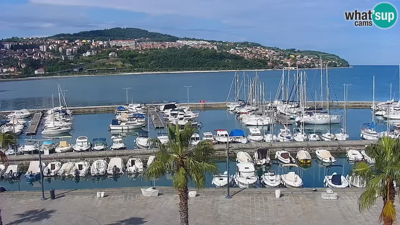 Webcam Koper – Panorama de la marina et de la promenade depuis le Grand Hotel Koper
