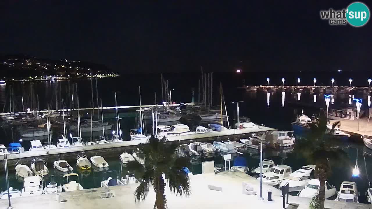 Webcam Koper – Panorama of the marina and promenade from the Grand Hotel Koper