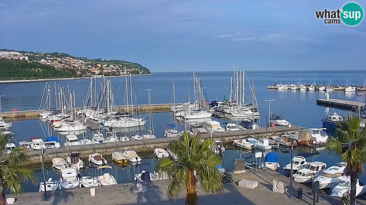Webcam Koper – Panorama de la marina et de la promenade depuis le Grand Hotel Koper