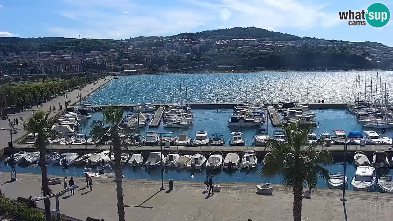 Webcam Koper – Panorama de la marina et de la promenade depuis le Grand Hotel Koper