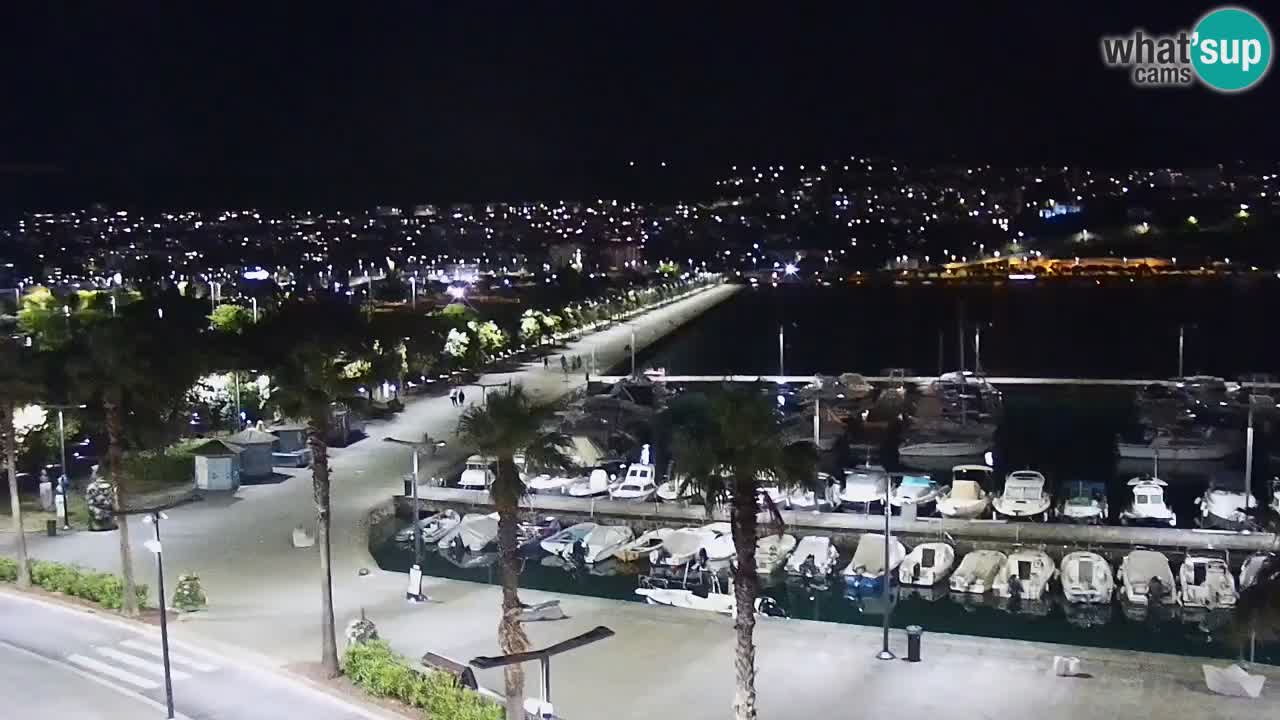 Webcam Koper – Panorama of the marina and promenade from the Grand Hotel Koper