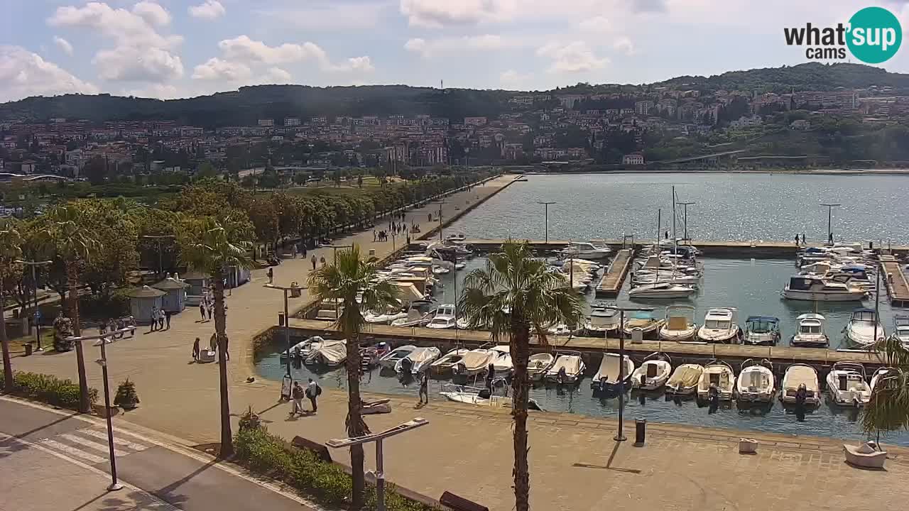 Webcam Koper – Panorama de la marina et de la promenade depuis le Grand Hotel Koper