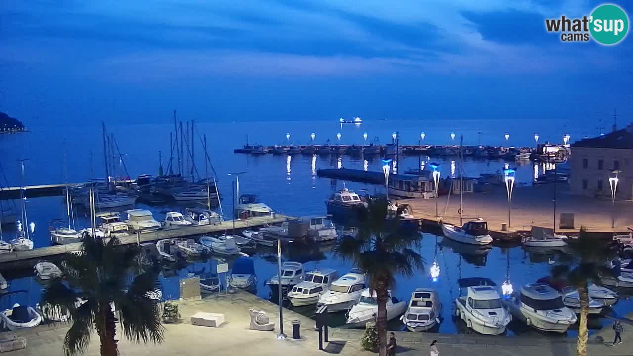 Webcam Koper – Panorama of the marina and promenade from the Grand Hotel Koper