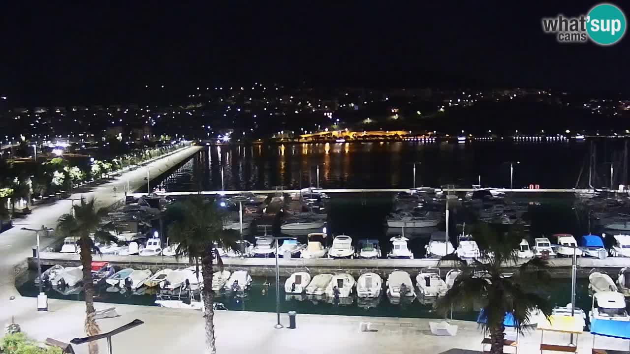 Webcam Koper – Panorama des Jachthafens und der Promenade vom Hotel Grand Koper