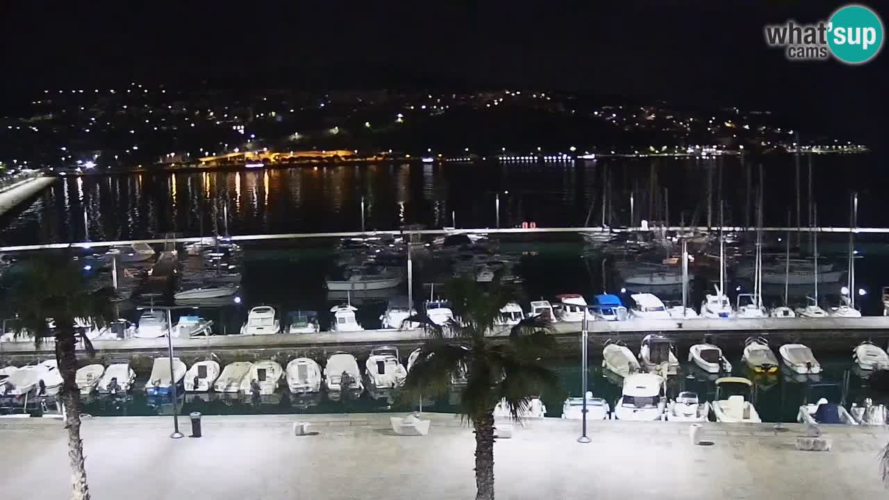 Webcam Koper – Panorama des Jachthafens und der Promenade vom Hotel Grand Koper