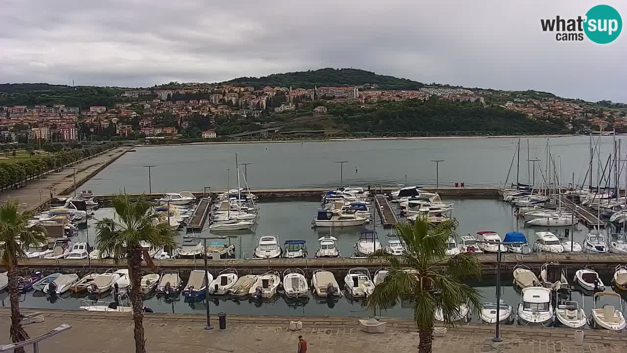 Webcam Koper – Panorama of the marina and promenade from the Grand Hotel Koper